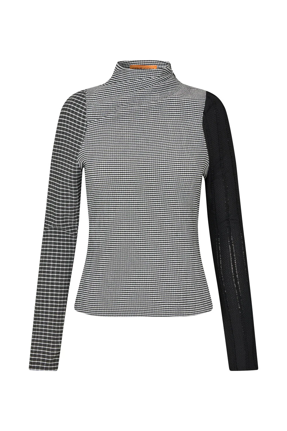 Stine Goya  Asymmetric langærmet top - sort/hvid