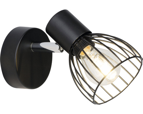 Wandspot, 1-lichts, H 14 cm, zwart