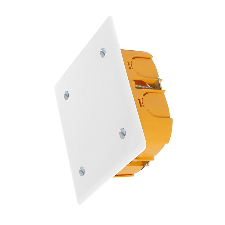 Boîte de dérivation à encastrer pour cloison sèche avec entrées et système de fermeture à vis Diall 100 x 100 x 40 mm