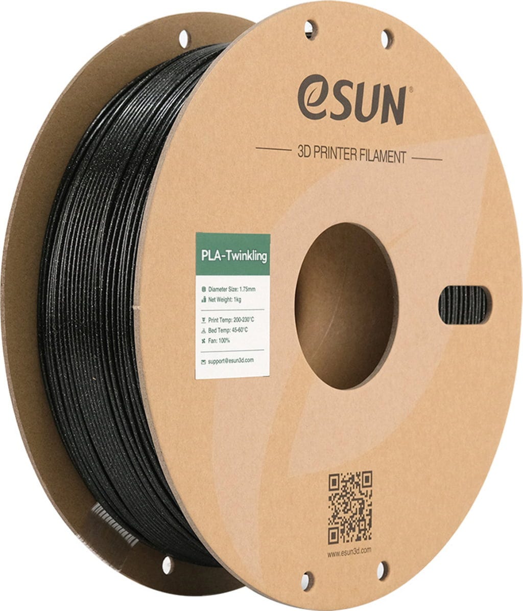 eSUN  PLA-Twinkling Black, 1,75 mm / 1000 g    Glitzerndes Filament auf PLA-Basis