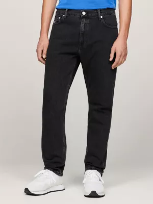 Calça jeans desbotada regular afunilada estilo pai