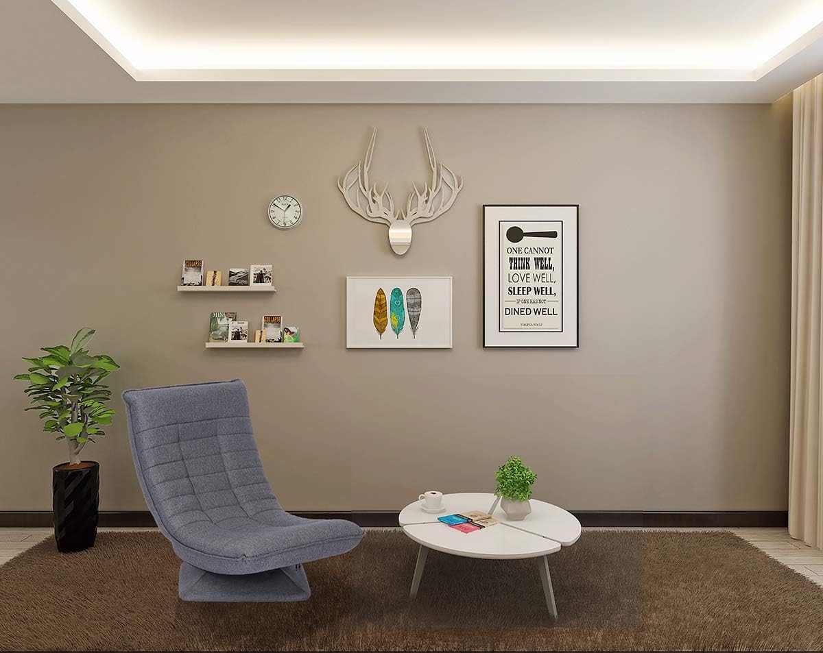 Relaxsessel Bequemer Bodensessel mit 4 Fach Verstellbarer Rückenlehne, 360° Drehfunktion Klappmechanismus, 13cm Polster, 150kg belastbar fürs Wohnzimmer Schlafzimmer (Grau)