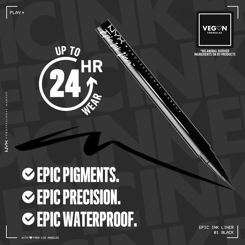 NYX Prof. Makeup Epic Ink Eyeliner Waterproof 1 ml - 01 Black
