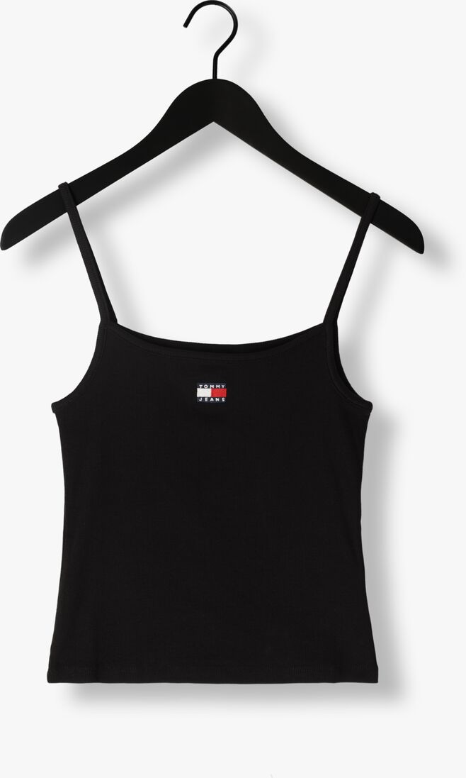 TOMMY JEANS zwarte tommy jeans top tjw badge rib strap top