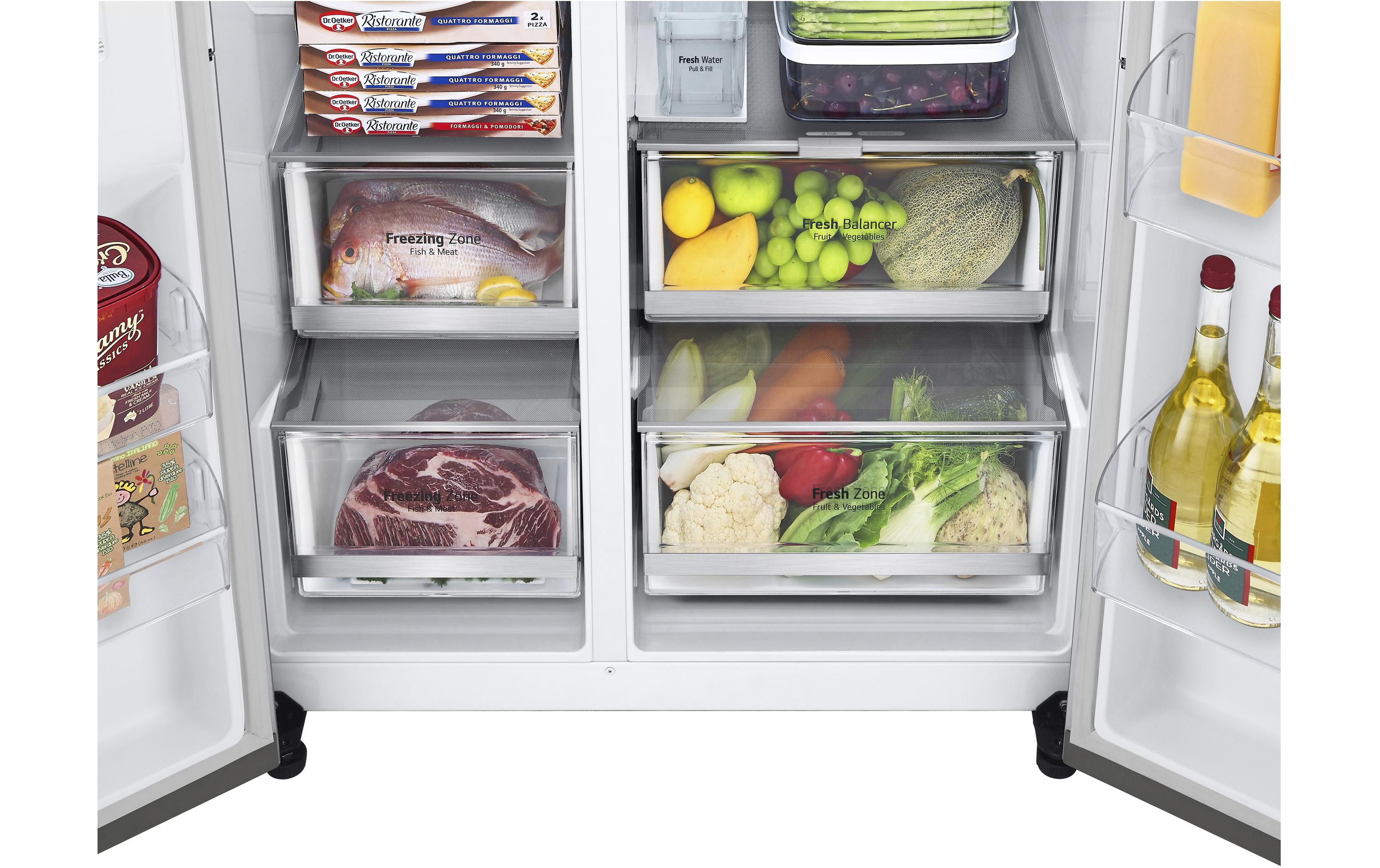 Foodcenter GSXV91PZAE Silber<br>Side by Side Kühl-Gefrier Gerät mit InstaView Door-in-Door