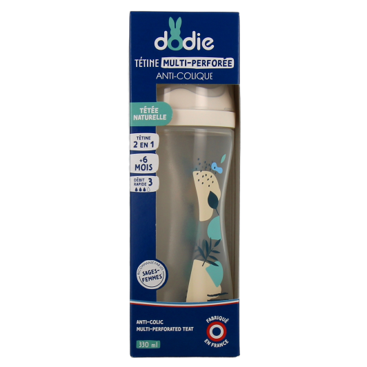 Dodie biberon à tétine multi-perforée - Tétée naturelle et confortable