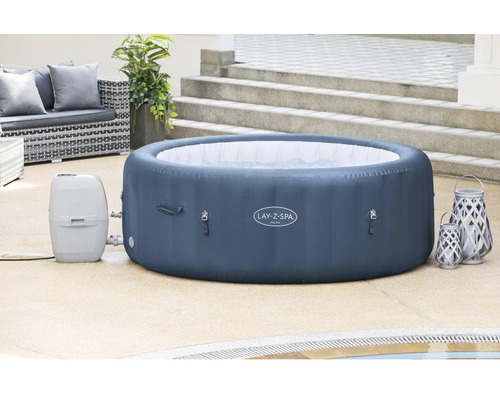Bestway® LAY-Z-SPA® WiFi Milan AirJet Plus™ opblaasbare hottub met 140 luchtjets, geïntegreerd verwarmingssysteem, multifunctionele pomp en app-bediening, blauw