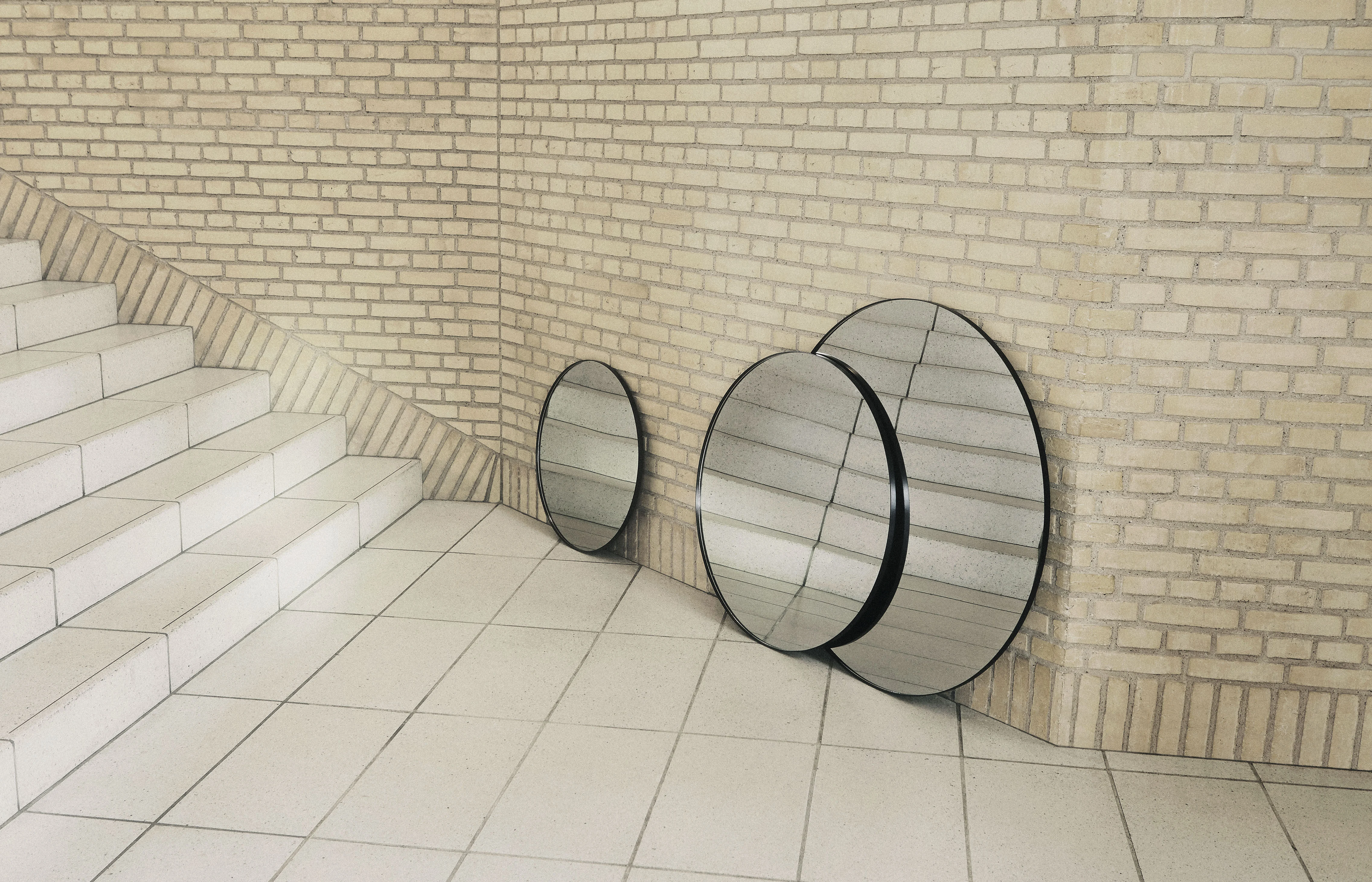 CIRCUM SMALL - Miroir mural bois | Jaune