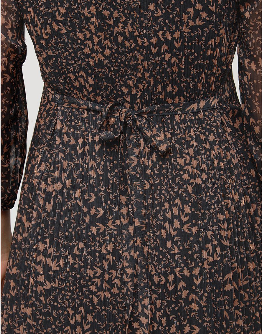 Robe fluide plissée noire