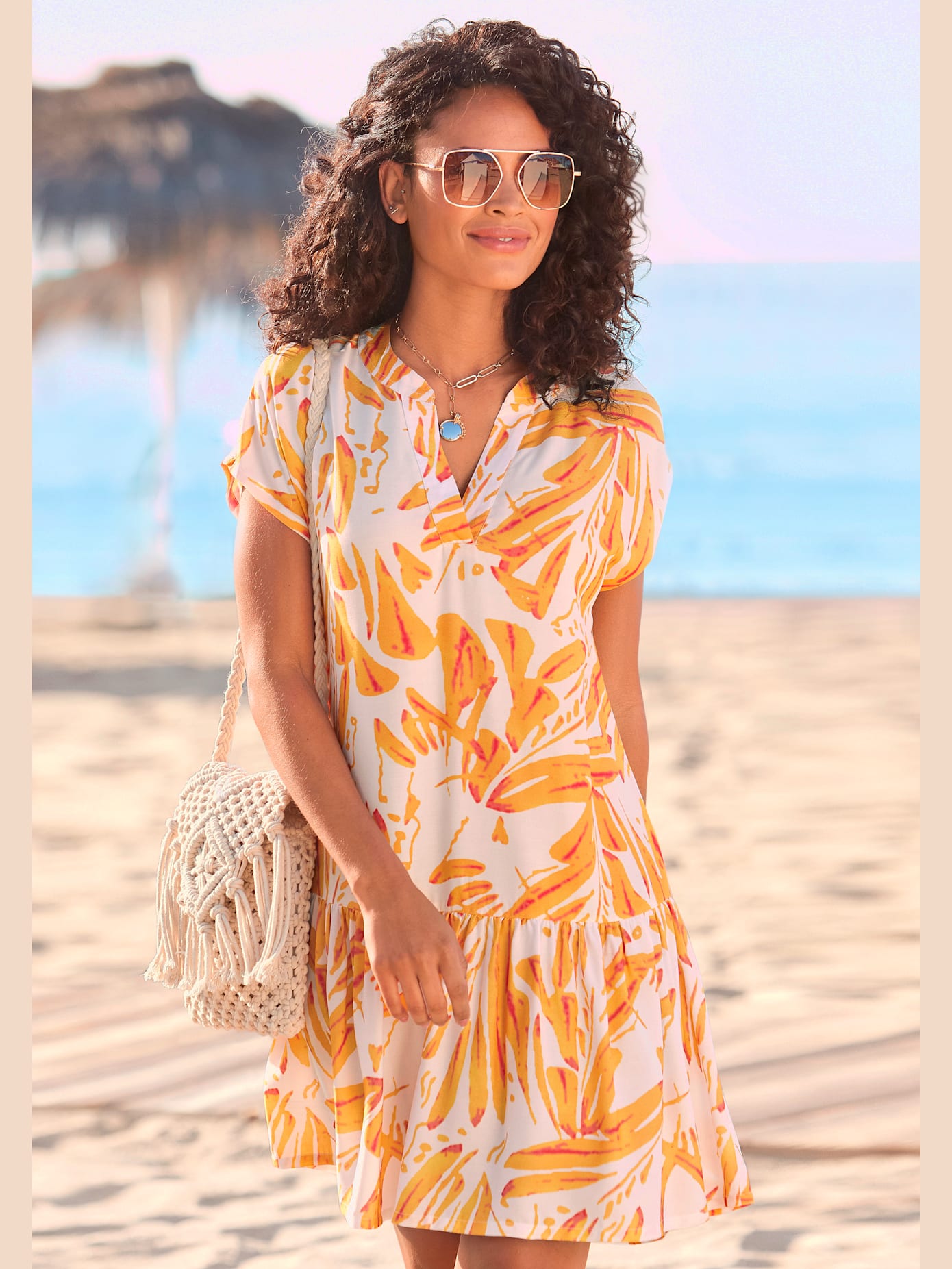 Robe chemisier robe tunique à encolure en v