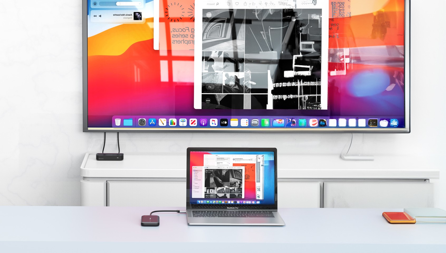 Verbatim - Share My Screen USB-C trådløs skærmadapter 1080P m/hub