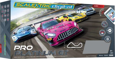Scalextric Racerbane Digital - Arc Pro - Pro Platinum Gt - Inkl. 4 Biler - C1436P