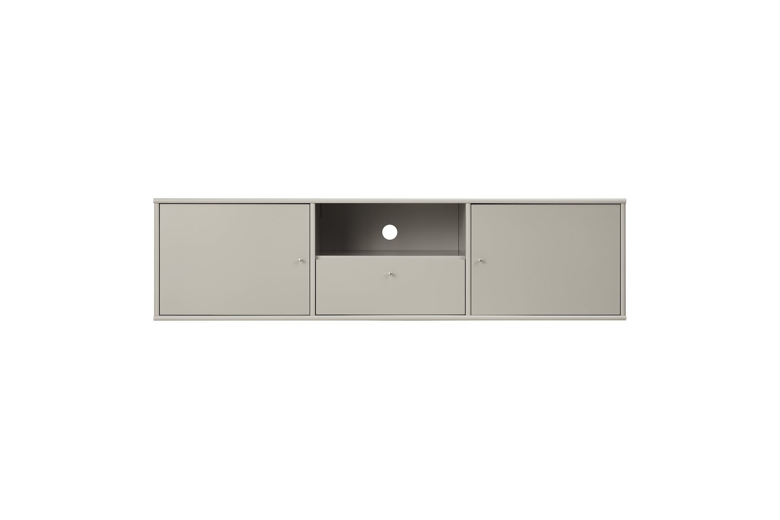 Mistral TV-Benk 2 dører + 1 skuff. Lakkert eik i beige. Veggmontert.