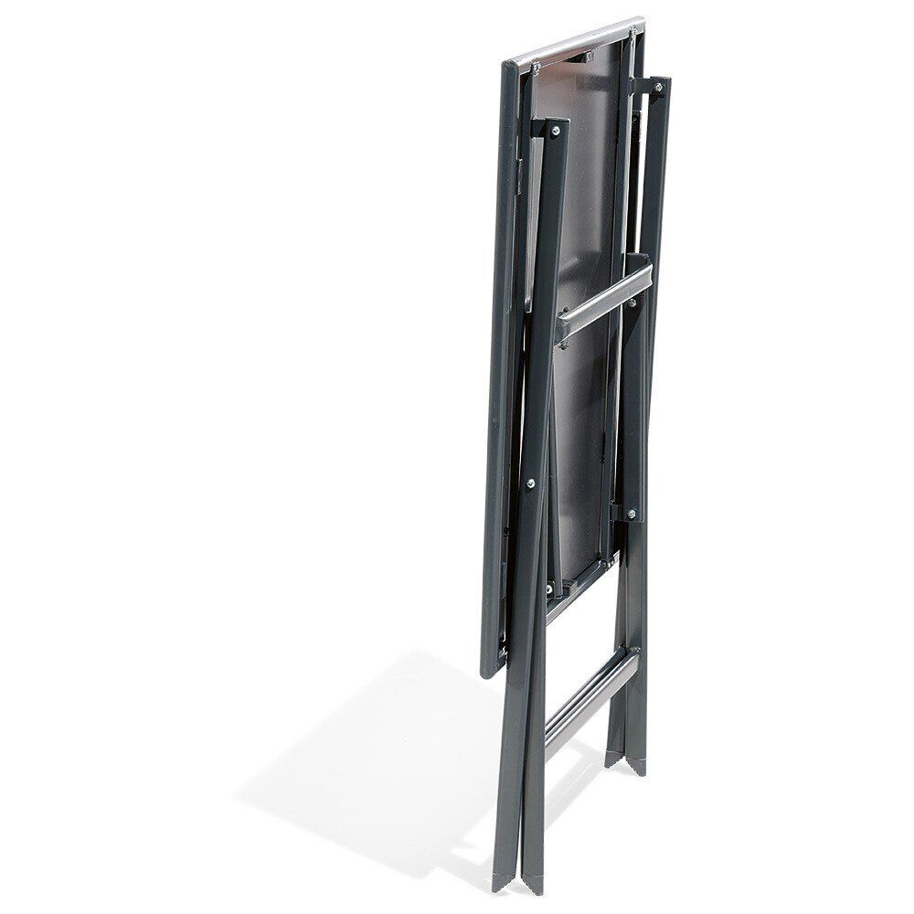Table de jardin London carré pliante 2 personnes gris anthracite