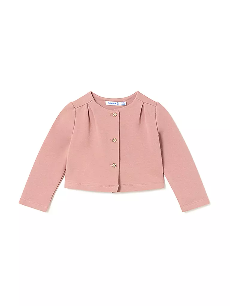 MAYORAL Baby Set Langarmshirt, Jäckchen, Rock 3-teilig  rosa