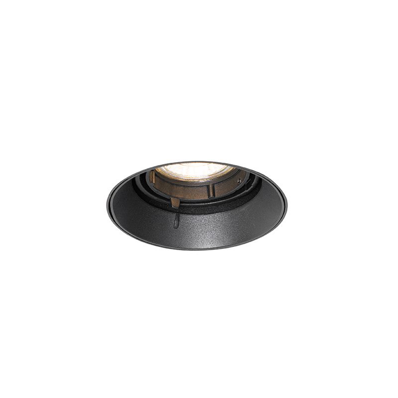Set van 6 Moderne inbouwspot zwart GU10 rond trimless - Oneon