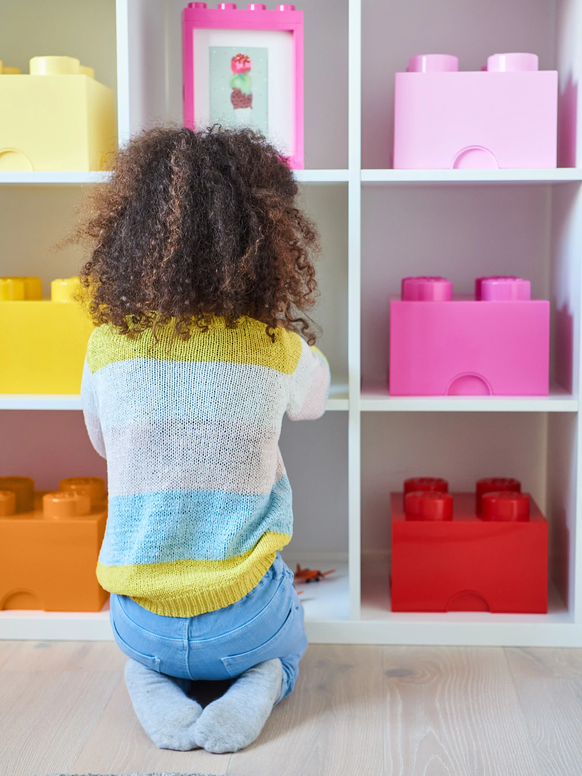 Kinderen LEGO® opbergdoos Brick met 4 knoppen
