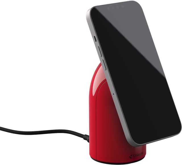 Unisynk Stand2 Qi2 trådløs oplader til skrivebord (rød)