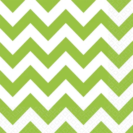amscan Servietten Kiwi Chevron 20 Stück