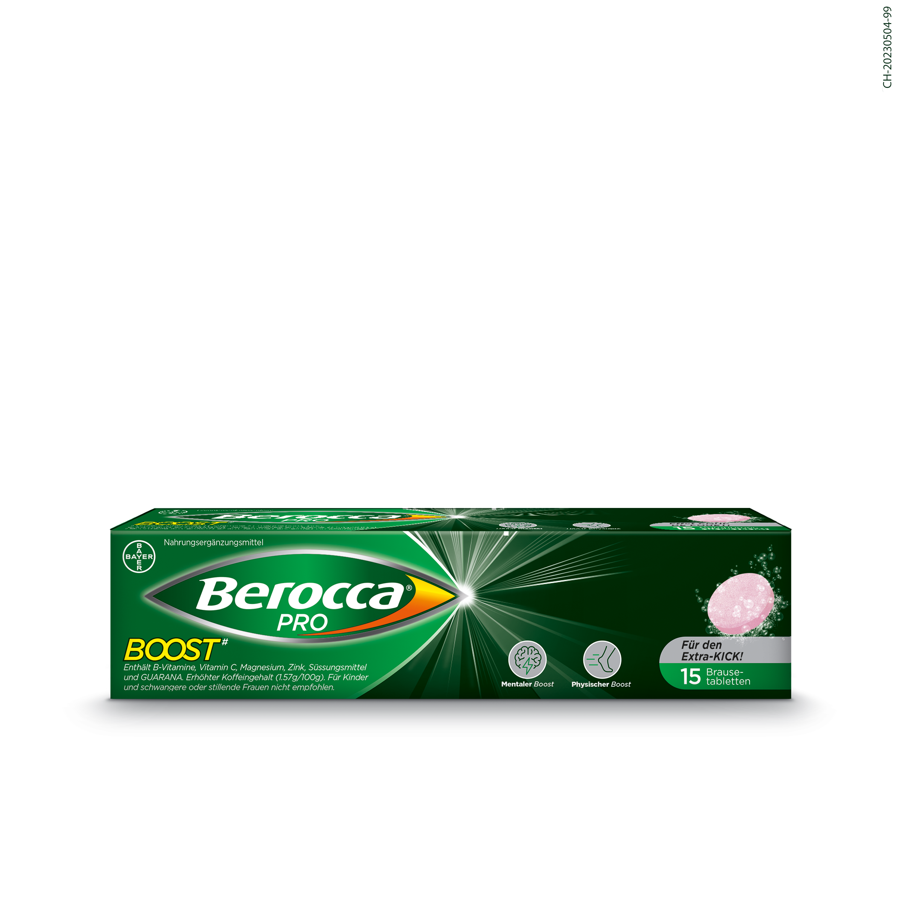 BEROCCA PRO Boost Brausetabletten, für den Sofort-Kick<br>15 Stück, Dose, Brausetablette