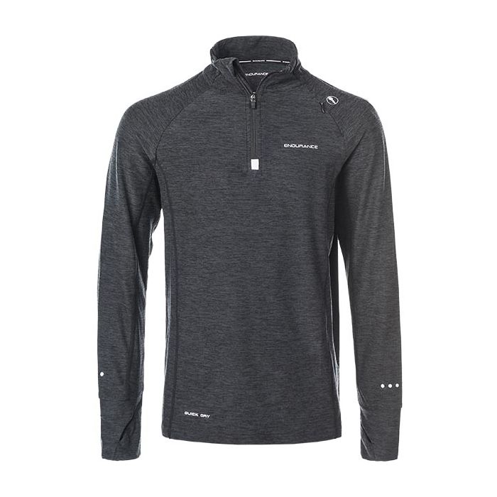 Endurance Junior Mellemlag Melange Performance Midlayer Sort