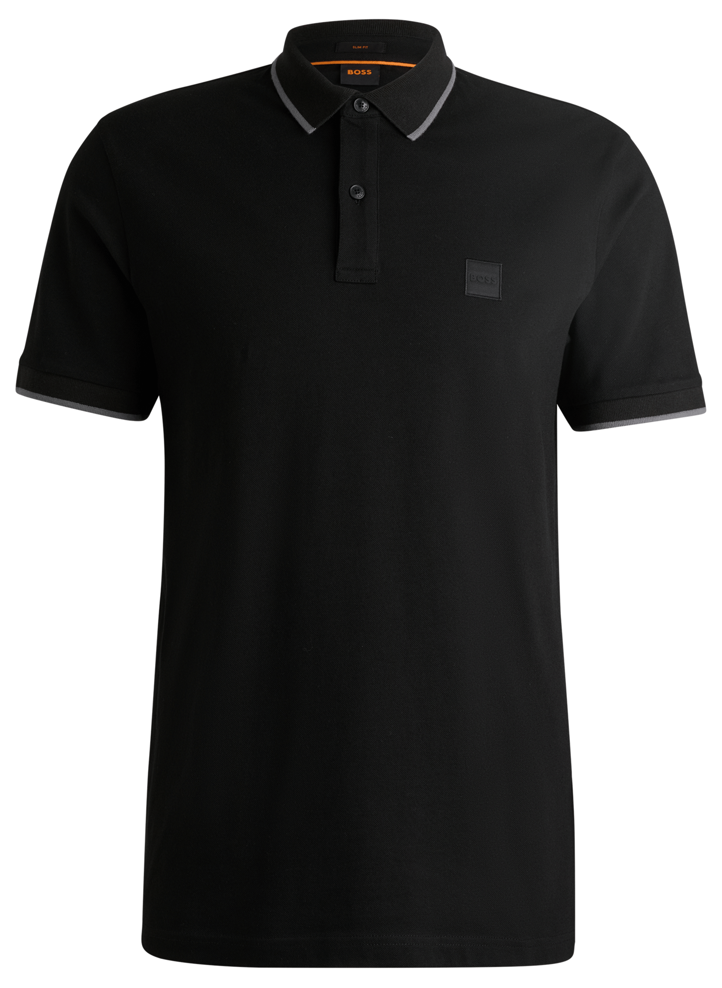 Polo slim-fit en coton stretch | Noir