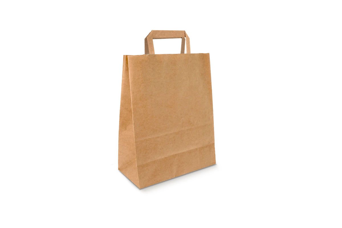 Papieren tasjes Klein kraft 80 gr. 22+10x29cm