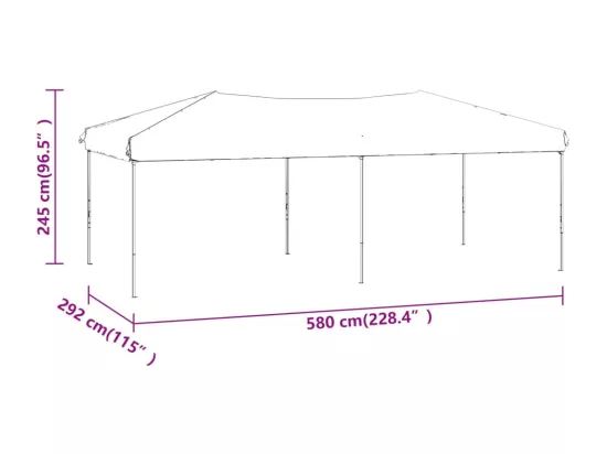 Tente de réception pliable Rouge 3x6 m