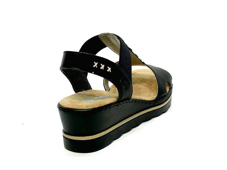 Rieker 67498 schwarz/black/lightgold