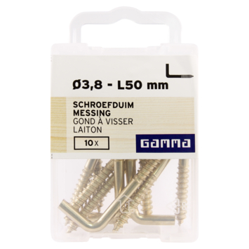 GAMMA Schroefduim 3,8mm - 50mm messing 10st.