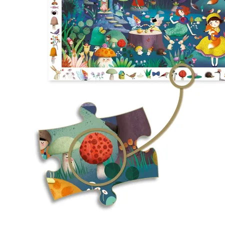 Djeco Wimmelpuzzle: Der verwunschene Wald, 100 Teile