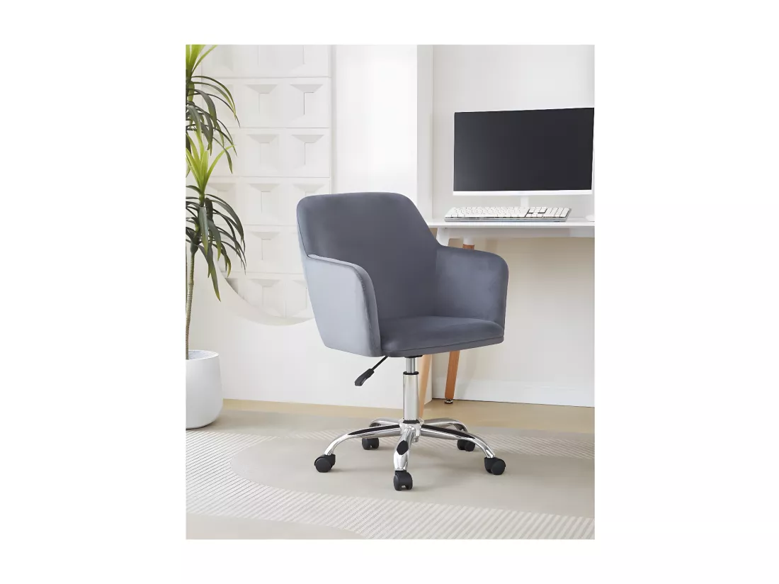 Chaise de bureau en velours ajustable 