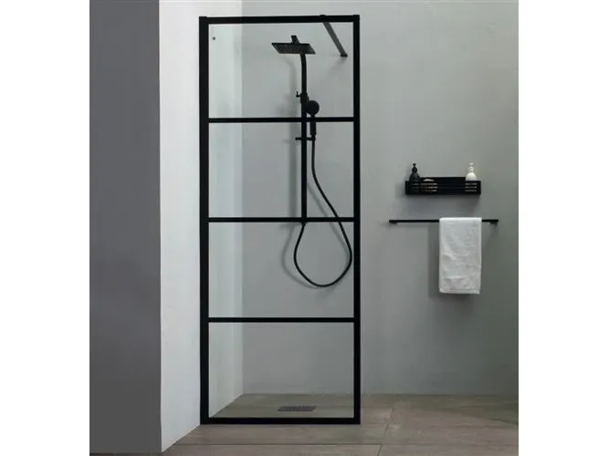 Glasbrusevæg 200x90 Matsort m/midt spros