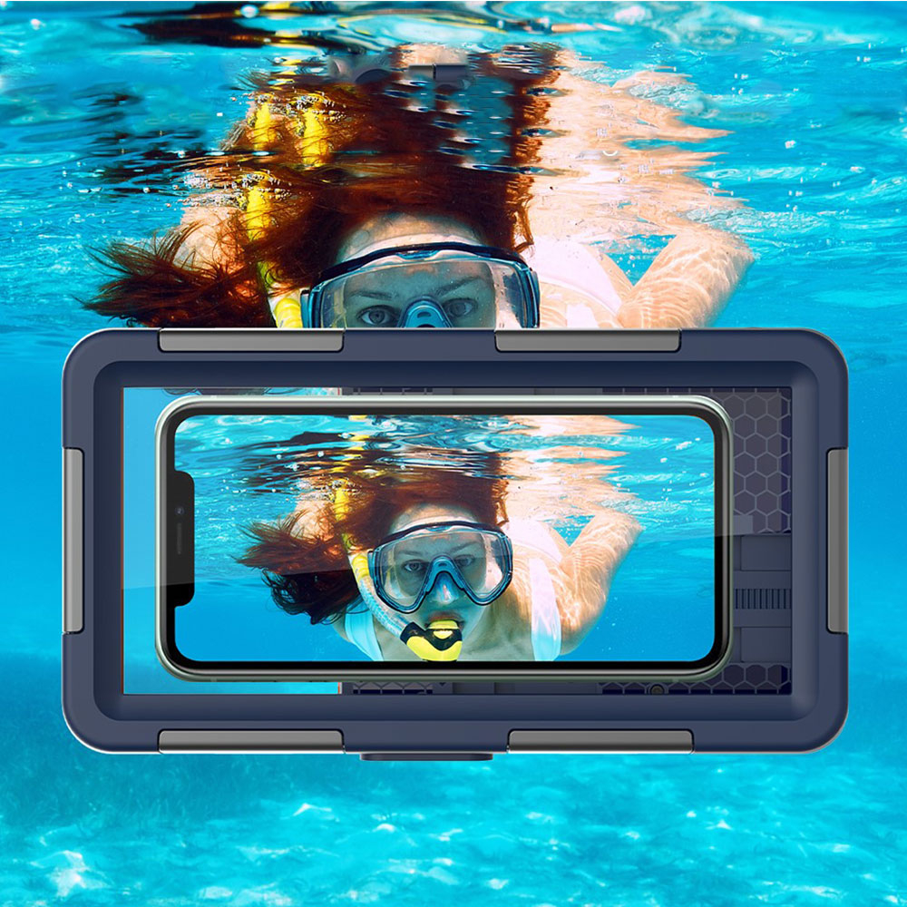(15m) Unterwasser Taucher Schutz Hülle Wasserfestes Case für iPhone / Samsung - Blau / Orange