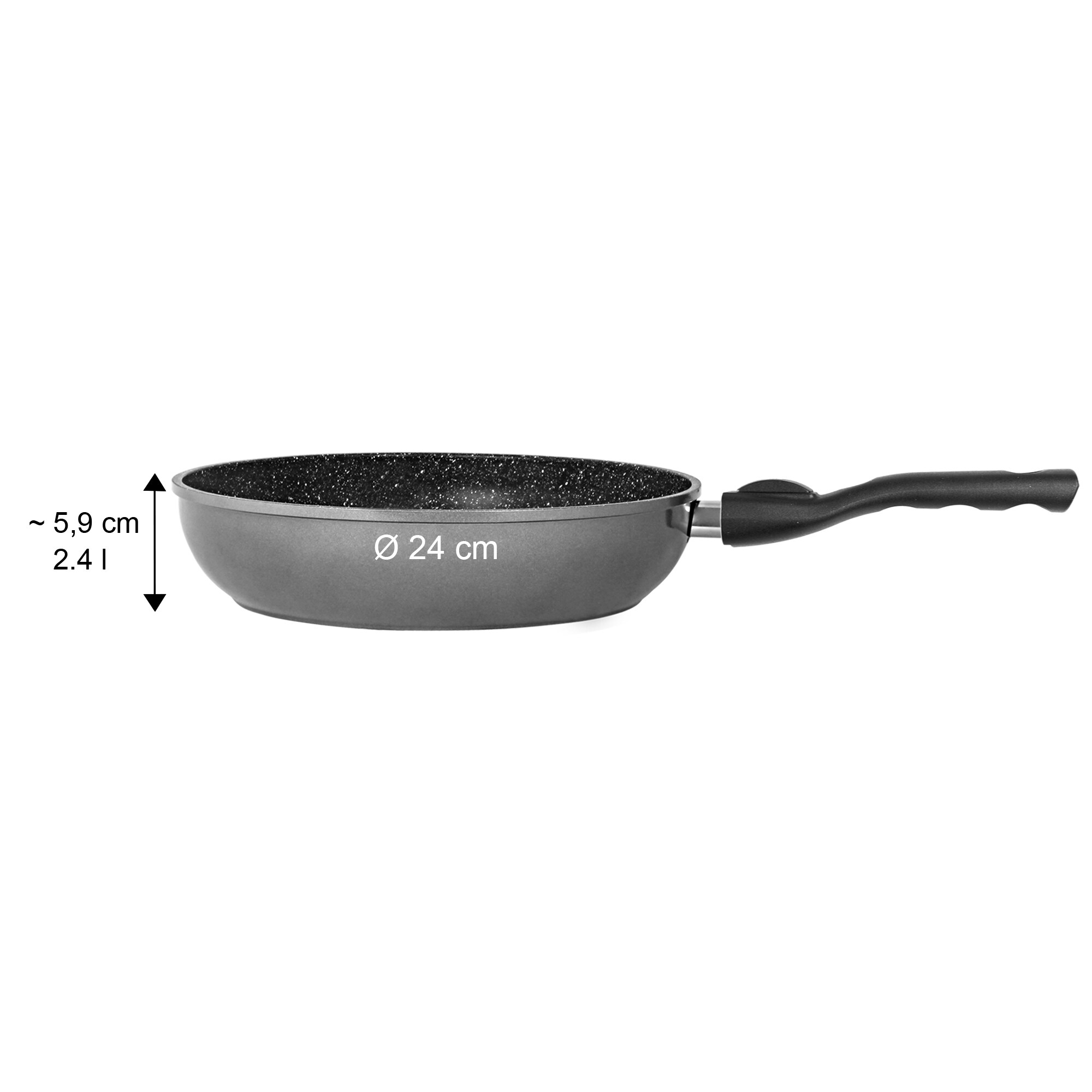 STONELINE® FLEX Schmorpfanne 24 cm, mit abnehmbarem Griff, Made in Germany