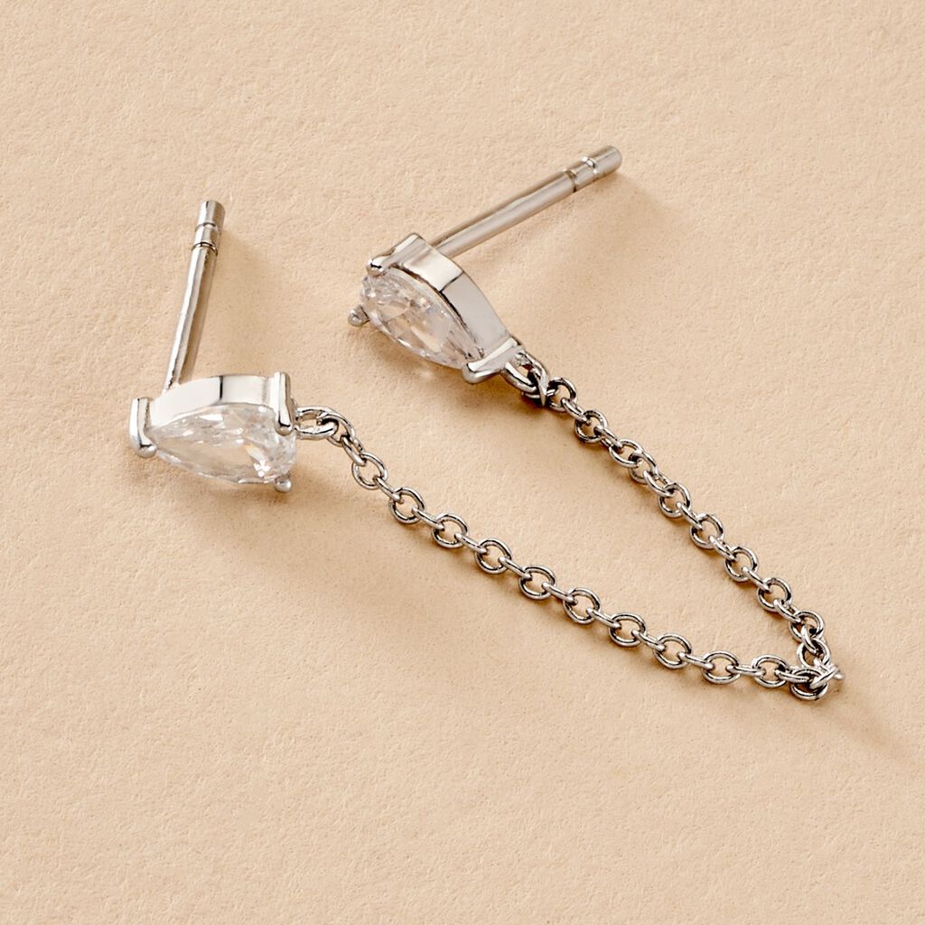 Bijoux D'oreilles Kirstie Argent Blanc Oxyde De Zirconium