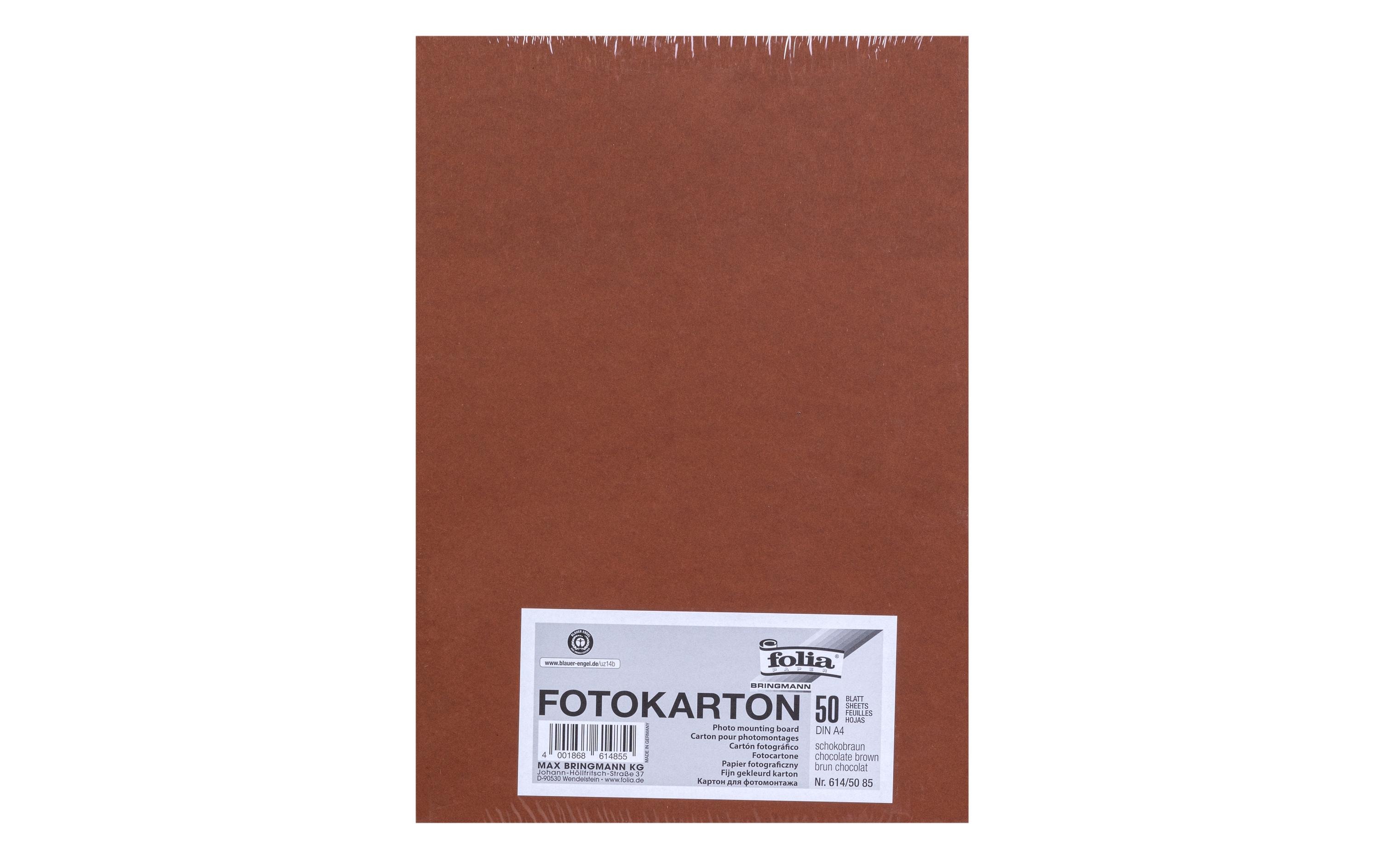 Fotokarton A4, 300 g/m², 50 Blatt, SchokobraunFotokarton zum Basteln oder Gestalten
