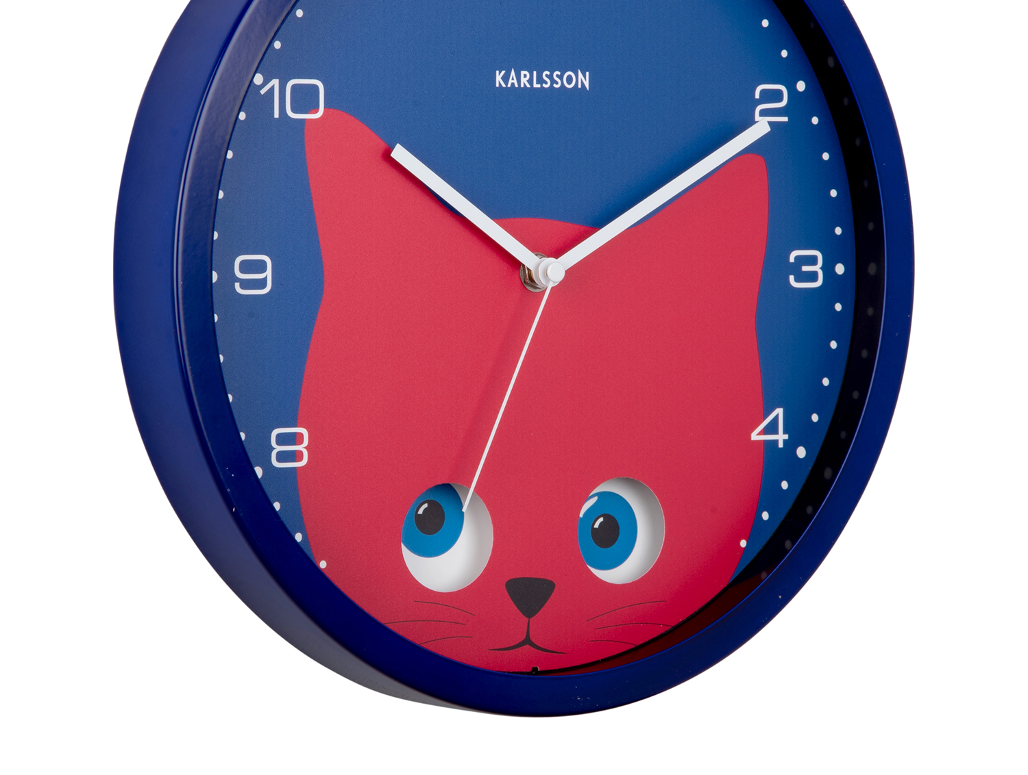Wall clock Peekaboo Cat dark blue