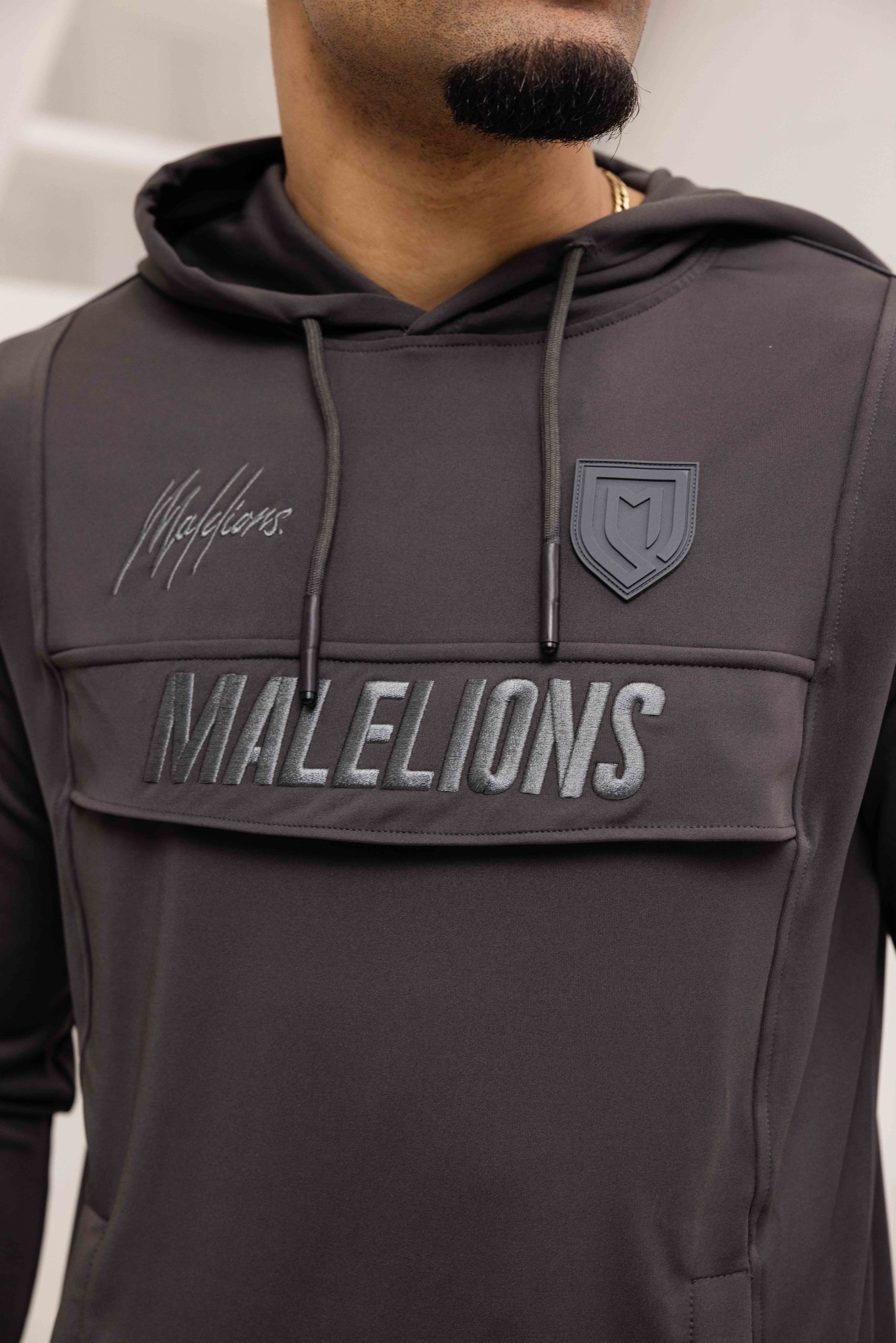 Malelions Sport Warming Up Trainingspak Heren Donkergrijs
