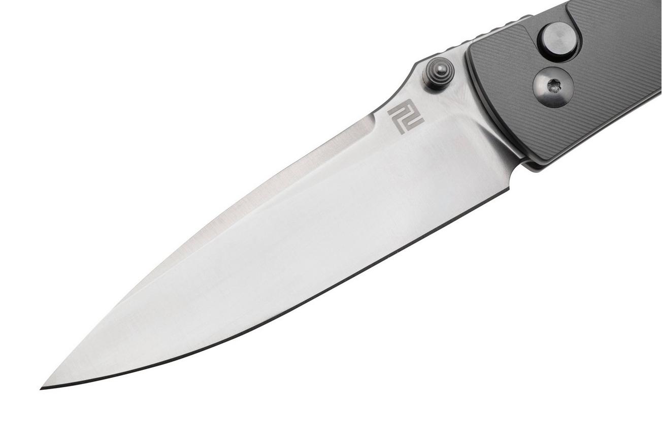 Artisan Cutlery Andromeda 1856G-GY, Sand Polished S35VN, Gray Titanium zakmes, Ray Laconico design
