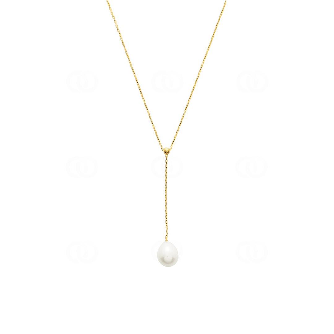Y-Collier 375/9 K Gelbgold mit Süsswasserzuchtperle 8.0mm