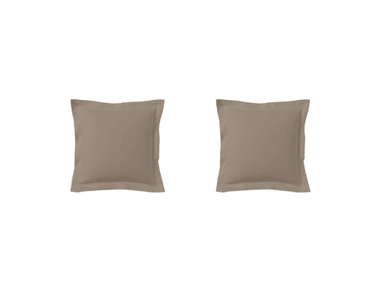 TERRE DE NUIT - Taie d'oreiller Lot de 2 taies d'oreillers biscuit 100% coton 65x65 cm