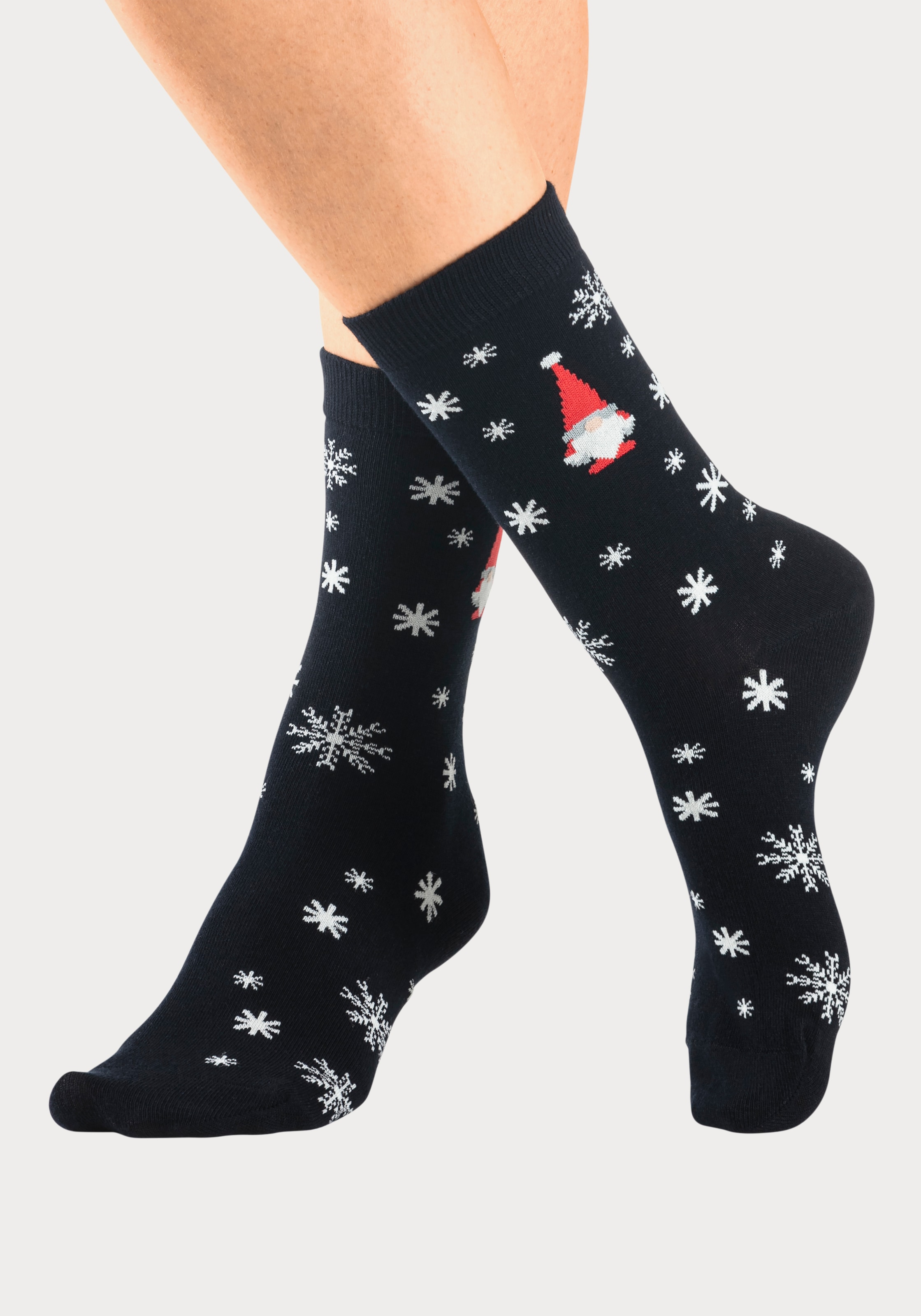 H.I.S Basicsocken Packung, 3 Stk. tlg. Weihnachten, mit weihnachtlichen Motiven