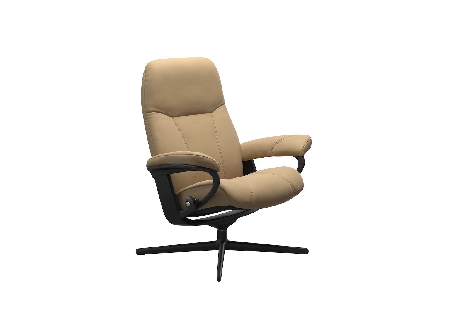 Consul lenestol Hud Paloma Sand - Cross Sort - Sort
