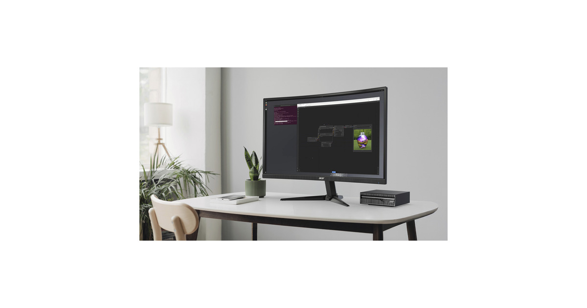 AcerVeriton GN100 AI Mini Workstation pc-systeem  (Zwart/grijs | NVIDIA GB10 Superchip | NVIDIA Blackwell | 128 GB | 4 TB SSD | QSFP Stacking kabel )