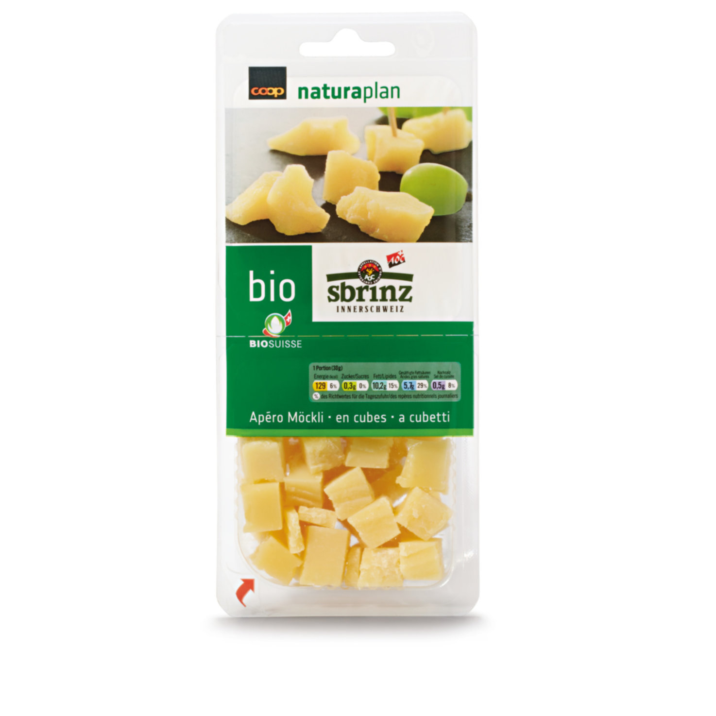 Naturaplan Bio Sbrinz Apéro Möckli ca. 200g