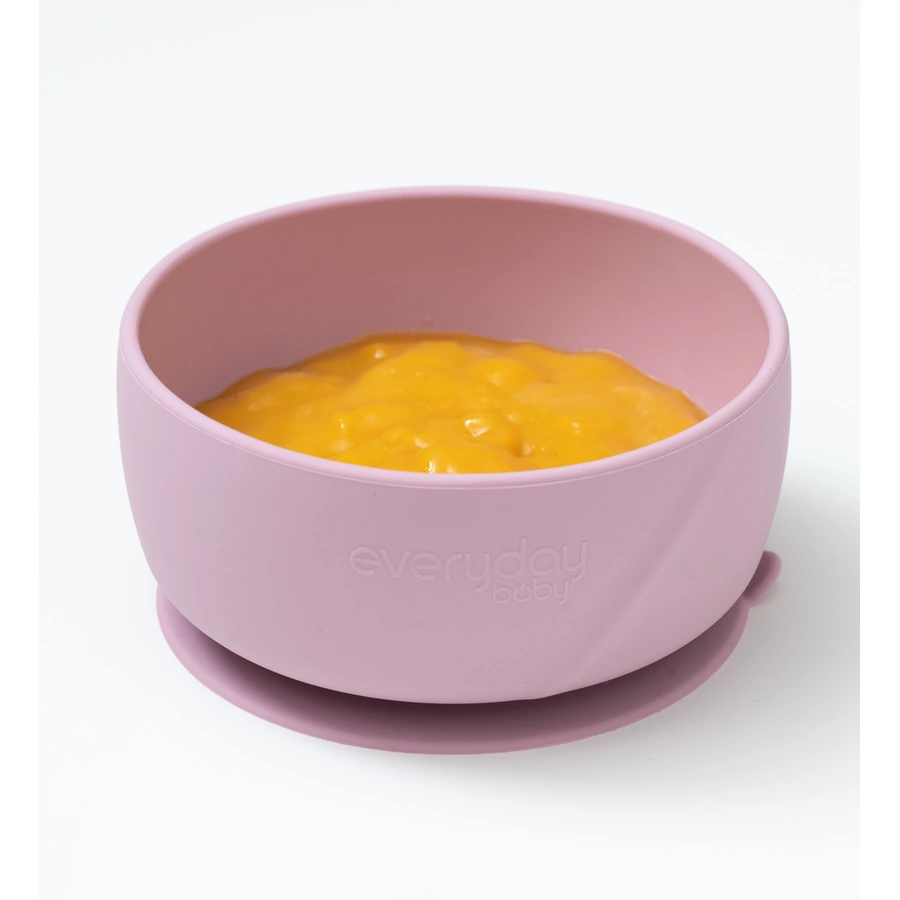 everyday® baby Silikon Esslernschüssel mit Saugfuß, purple rose