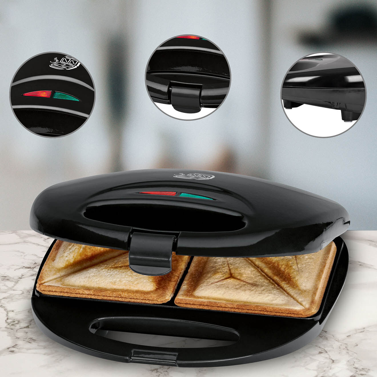 Clatronic Appareil à Sandwich et Croque monsieur  noir