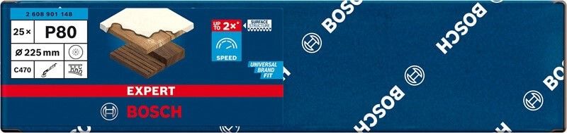 Bosch EXPERT Schuurvel C470 225mm - Korrel 80 - 25 stuks - 2608901148