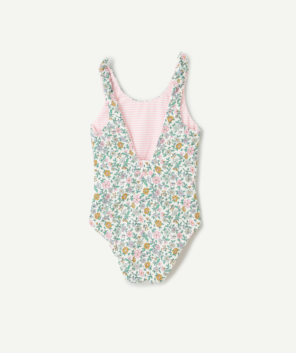 maillot de bain réversible bébé fille en fibres recyclées avec imprimés